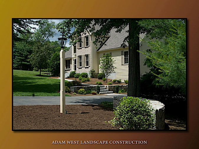 Blasted granite wall