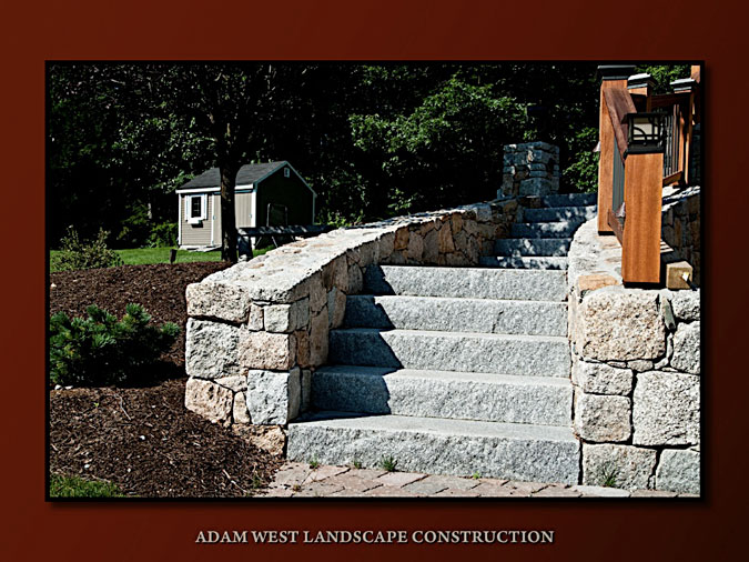 Granite wall and steps